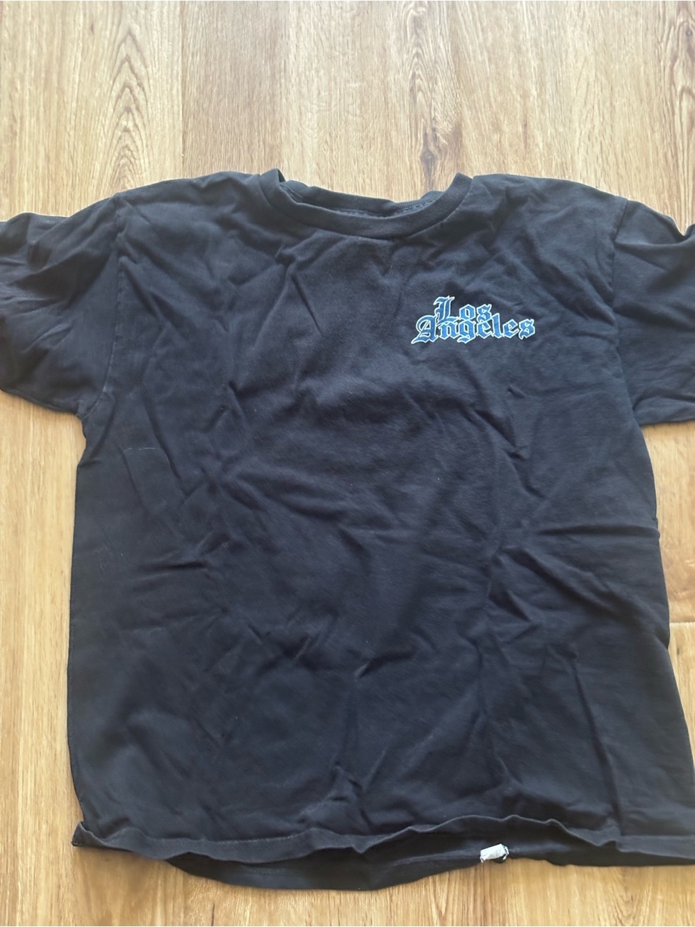 RSQ Black Kids T-Shirt with Blue Los Angeles Script